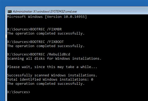 bootrec|bootloader windows 10.
